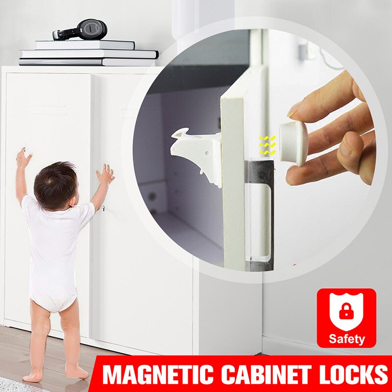 Magnetische Kind Lock Key Baby Veiligheid 12 Sloten 2 Toetsen Bescherming Kastdeur Kids Lade Locker Security Locking Bandjes Beschermen