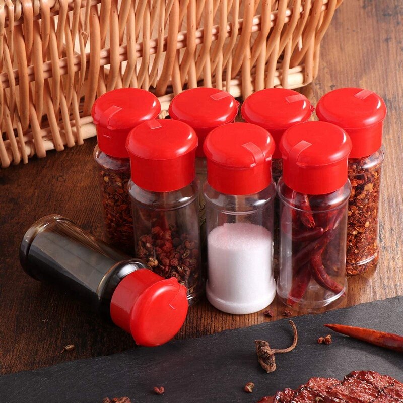 30 stk krydderi flaske krydderi dispenser peber shakers salt krukke krydderi opbevaring flaske til grill køkken: Rød klar