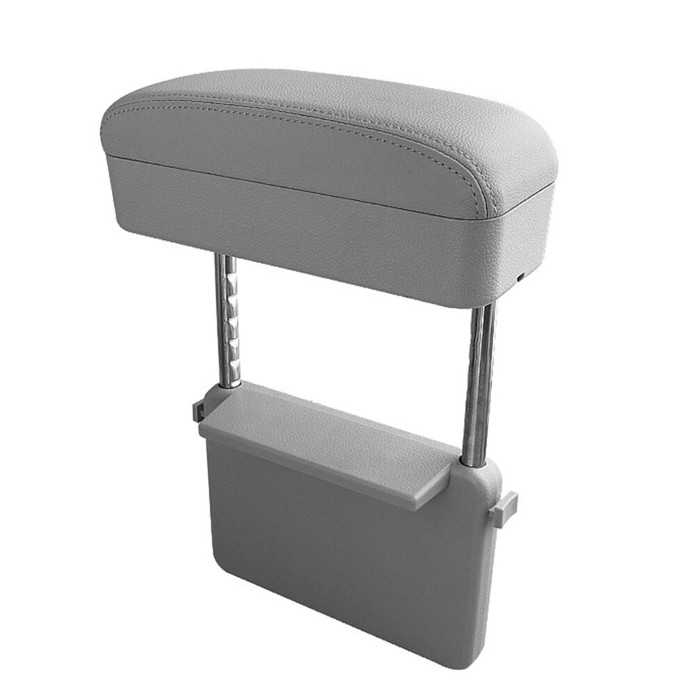 Accoudoir universel pour voiture, support de coude réglable, organisateur de voiture, boîte d'accoudoir avec chargement sans fil, boîte de rangement pour espace de siège de voiture: Gris