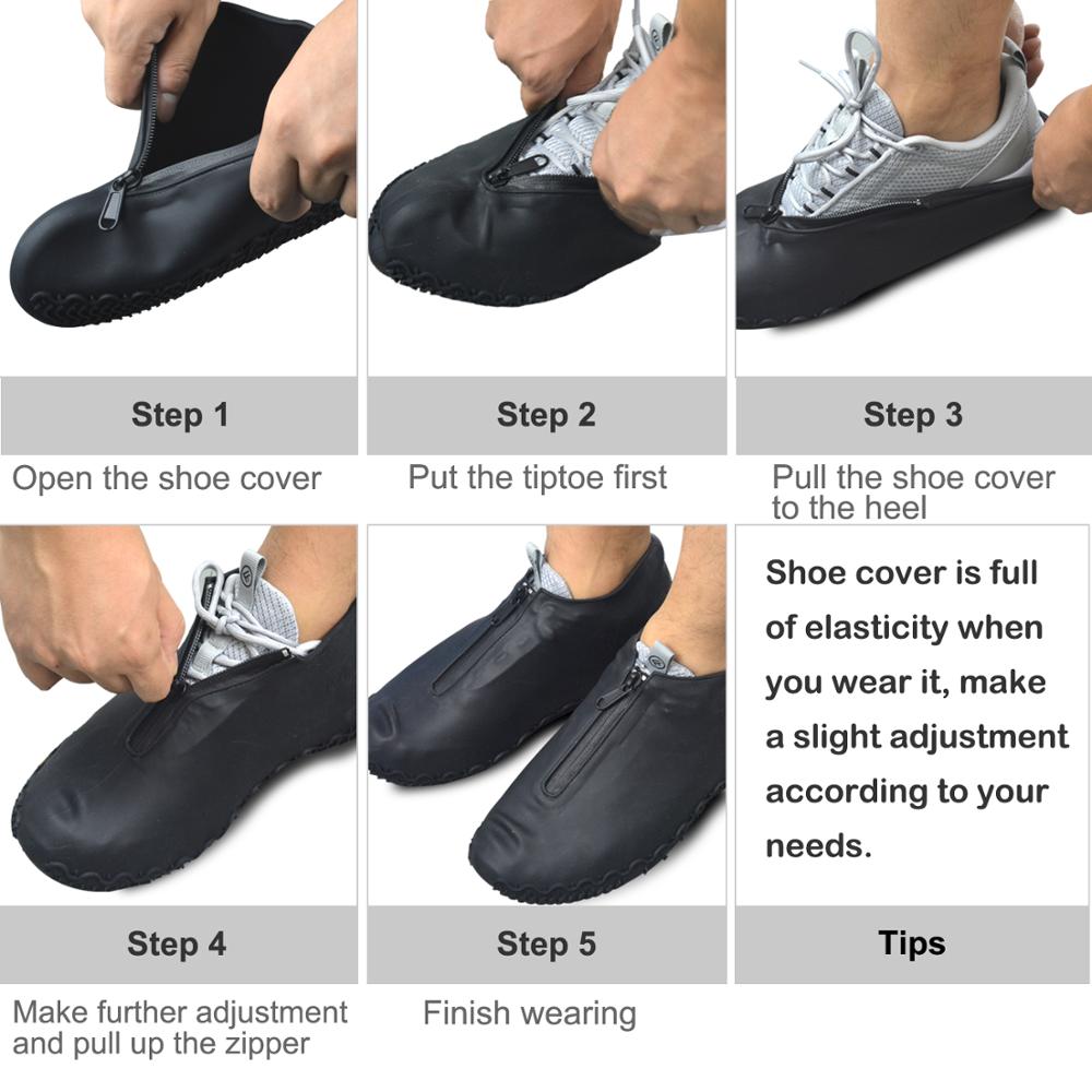 BXIO Siliconen Schoen Covers met Rits Outdoor Siliconen Laarzen Cover Mannen Waterdichte Overschoenen Antislip Schoenen Cover