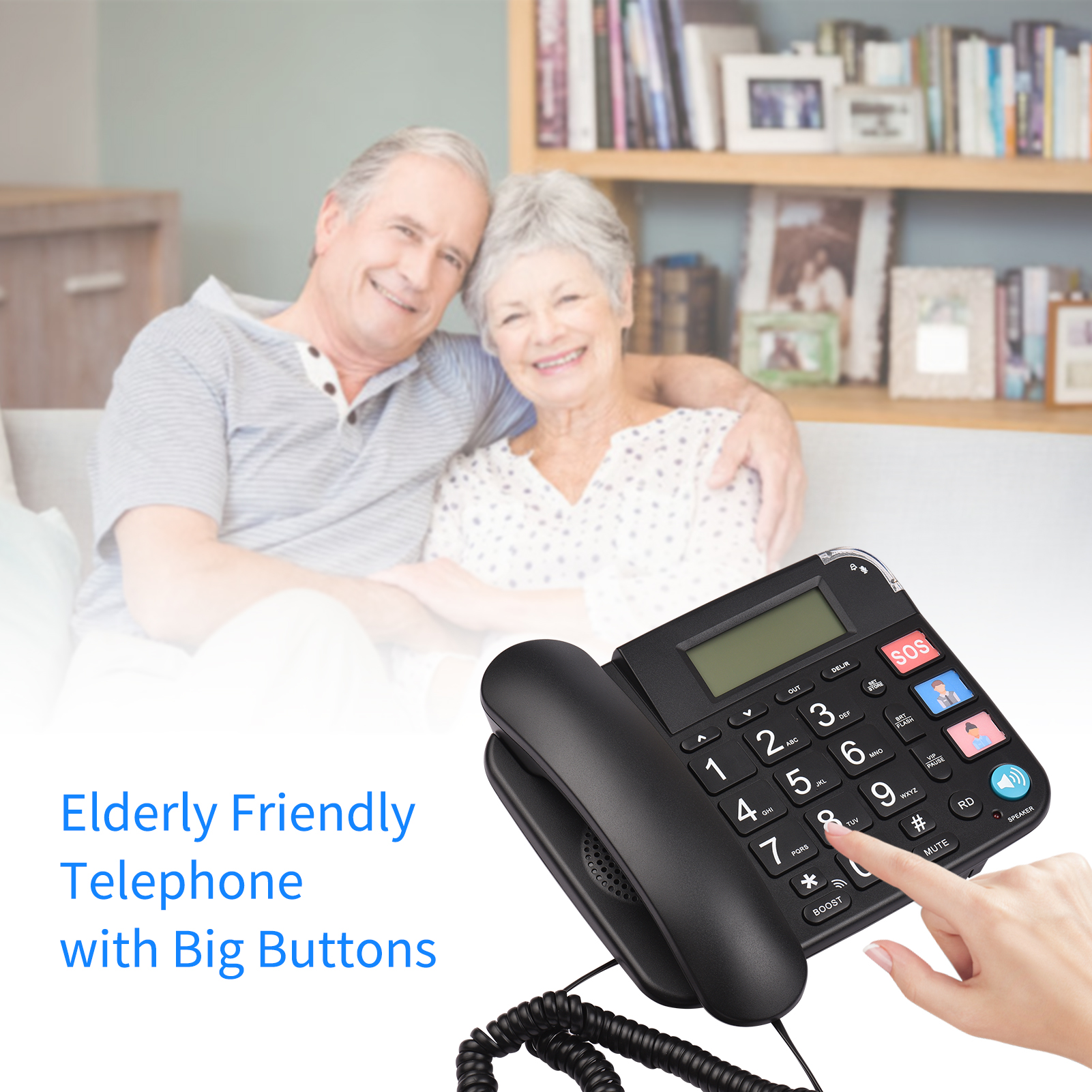 Vaste Telefoon Met Grote Knop Bureau Vaste Telefoon Telefoon Ondersteuning Handsfree/Herhalen/Flash/Speed Dial/Ring Volumeregeling