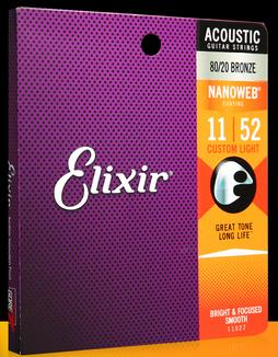 Elixir Nanoweb Gitaar Snaren 11027 Coating 80/20 Brons Akoestische Gitaar Snaren Custom Light 011-052 11002 11052 16027 16052