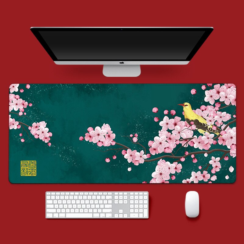 Chinese Style Large Size Mouse Pad Natural Rubber PC Computer Gaming Mousepad Desk Mat Locking Edge Cute Mouse Pad: 11-800X300X2mm