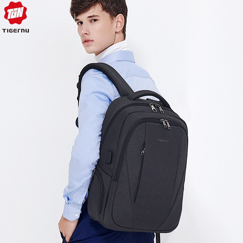 Tigernu brand male mochila 15.6 inch laptop backpack men usb slim backpacks for girls waterproof backpack schoolbag College