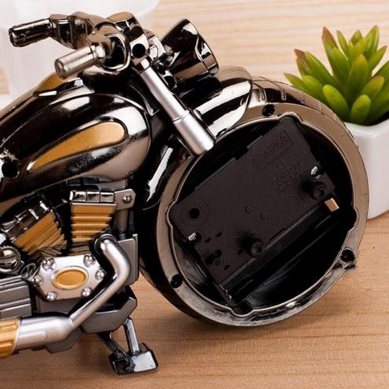Goldene Motorrad Wecker bilden Kreative retro Eingerichtet Hause Motorrad Uhr