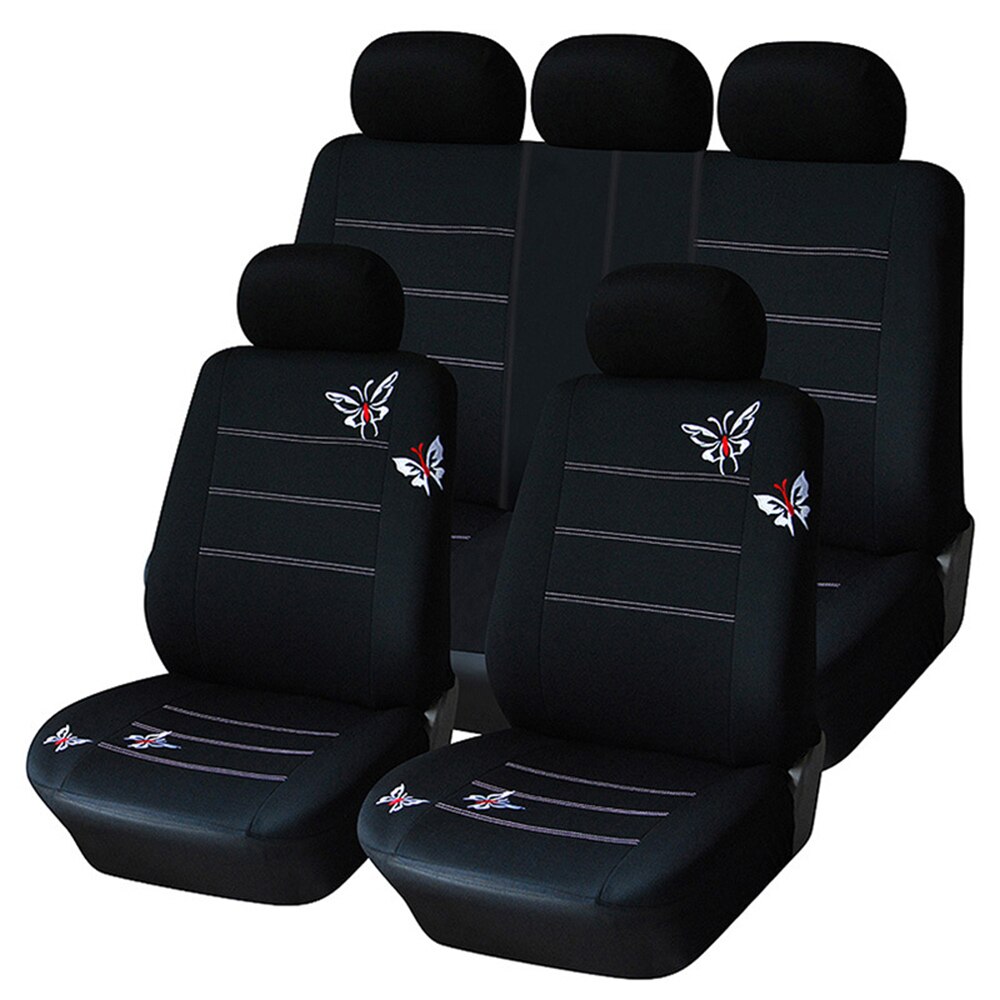 Handmade butterfly embroidery Car Seat Cover 100% Breathable Washable fit most automobile such for Kia for Ford for Hyundai