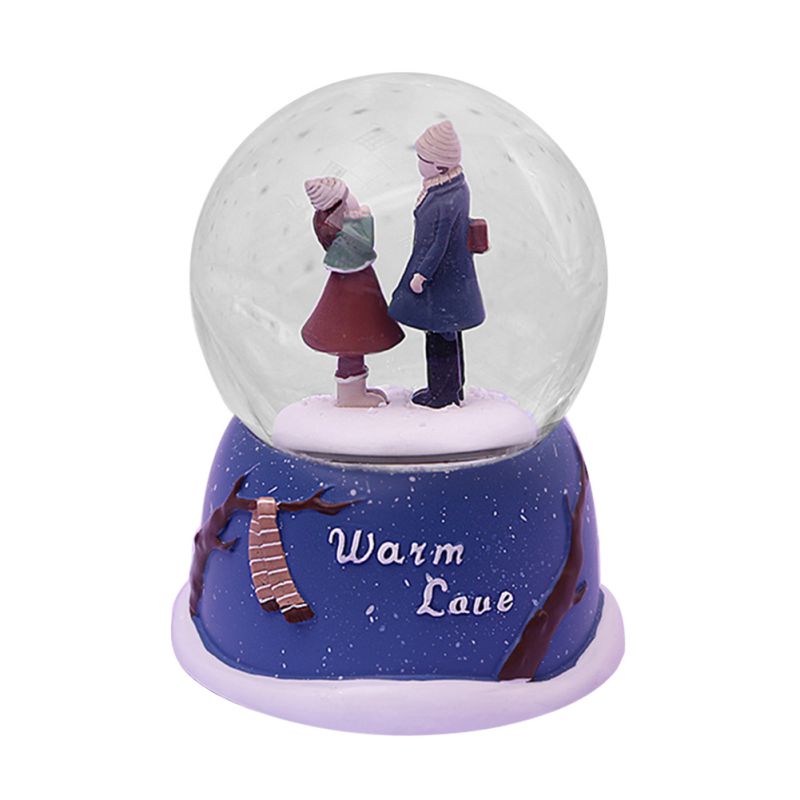 Valentine's Day Christmas Resin Music Snow Glass Santa Claus Crystal Ball Children Snow Ball, Crystal Music Box: Lavender