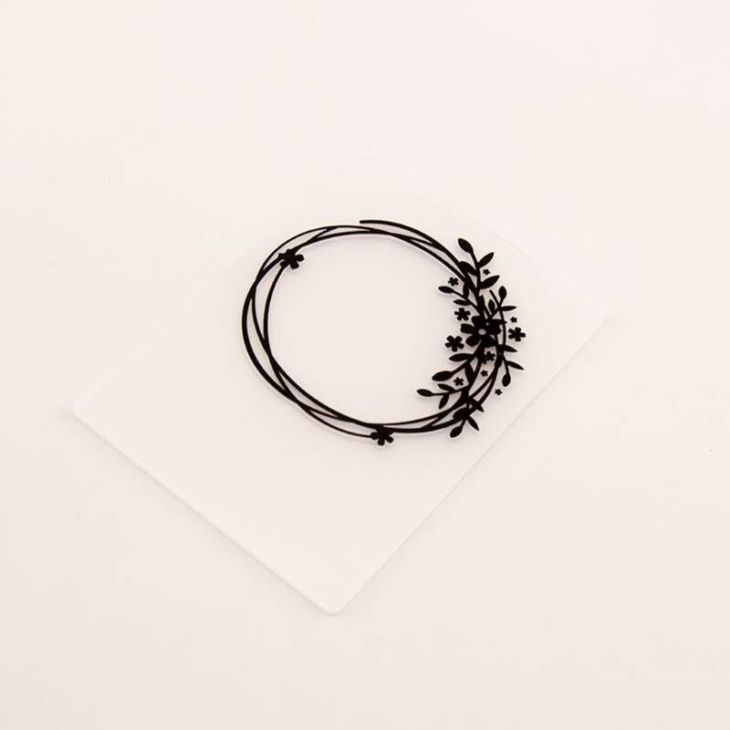 Plastic Embossing Folder Template DIY Scrapbook Photo Album Card Wreath Crafts