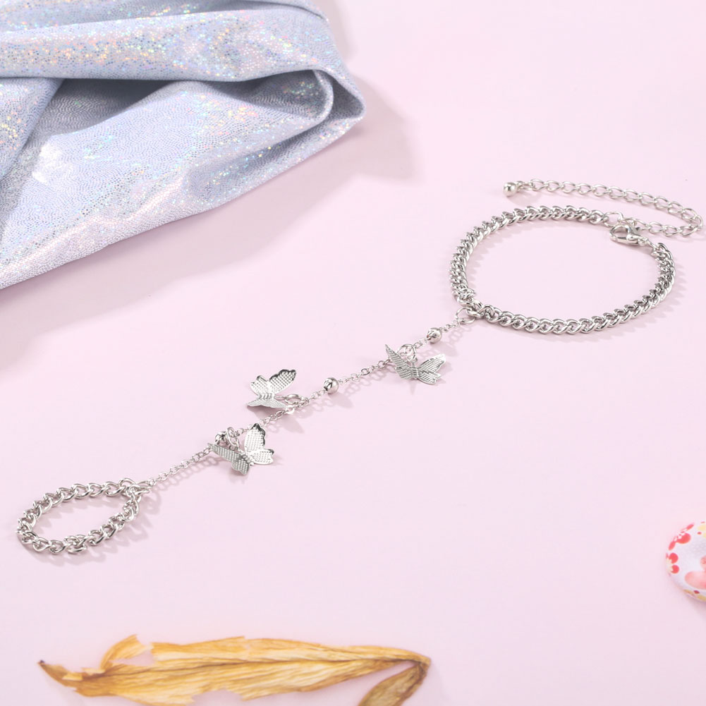 Elegante Vrouwen Armband Horloge Set Zilveren Romen Digitale Wijzerplaat Quartz Horloge Lady Chic Vlinder Hand Ketting Met Ringen Voor vrouw