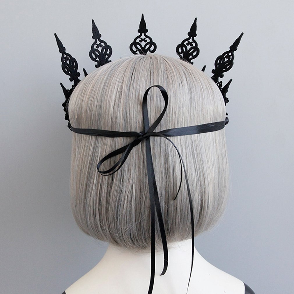 Style sombre Style gothique couronne noire Halloween carnaval accessoires femme assistant maquillage mascarade guirlande bandeau cheveux accessoires