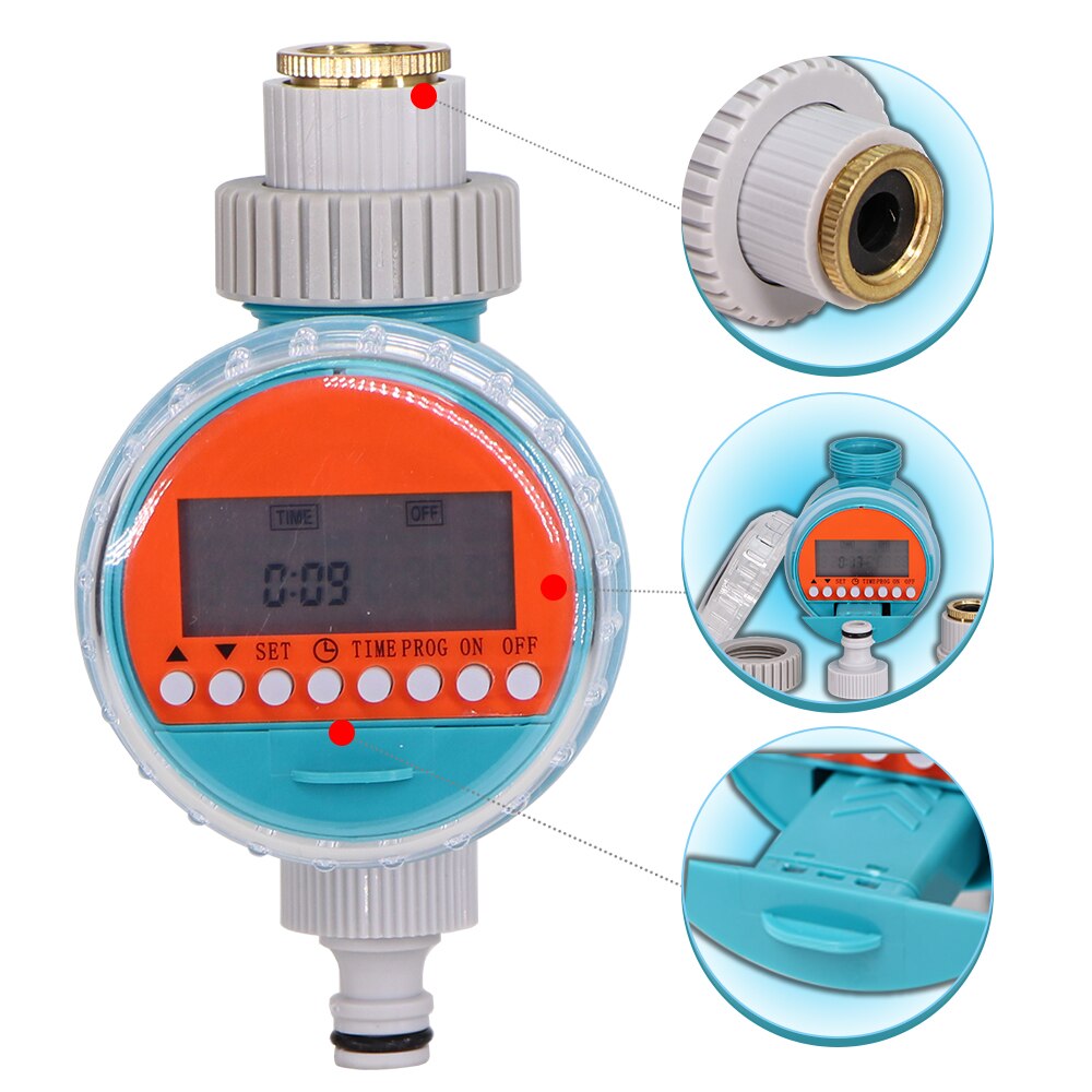 Waterproof Power Saving Drip Watering Timer Garden LCD Digital Solenoid Valve Outerdoor Indoor Automatic Irrigation Controller