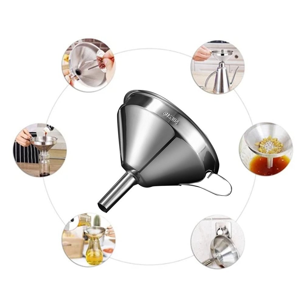 3 Sizes Small Mouth Funnels Bar Wine Flask Funnel Mini Stainless Steel for Filling Hip Flask Narrow-Mouth Bottles