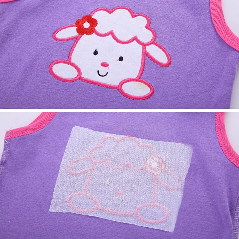 Camisetas con estampado de dibujos animados para niñas, camiseta de algodón sin mangas para recién nacidos, chaleco de verano, Color aleatorio, 5 unids/lote