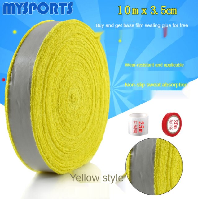 Badminton Handvat Grip Tape Slijtvaste Tennis Rackets Antislip Sweat-Absorberende Band Grote Plaat Handdoek Grip tape: Yellow