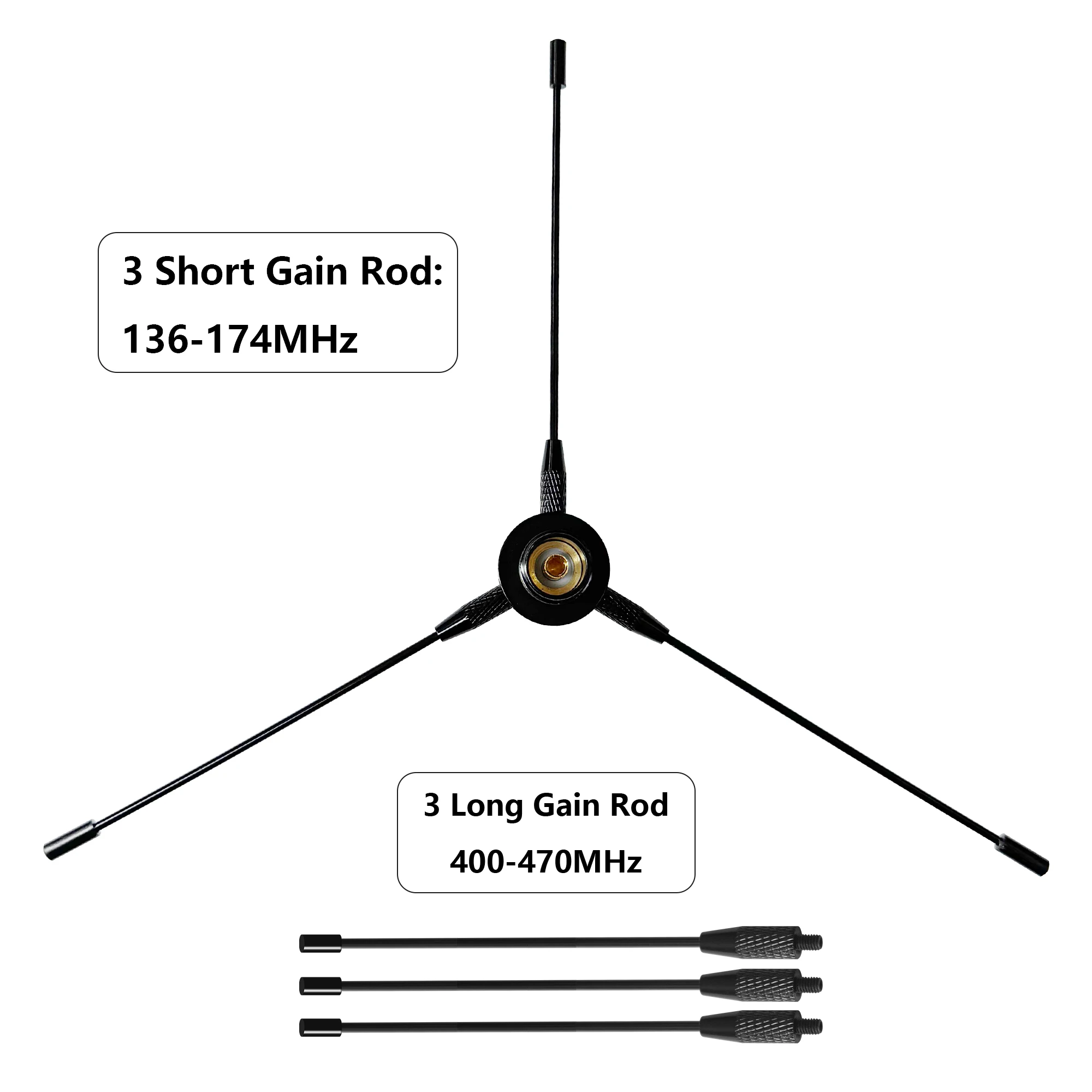 RE-02 antena de Radio móvil para coche, señal reforzada de doble banda UHF 144/430MHz, rejilla de tierra omnidireccional para Radio transceptor de coche