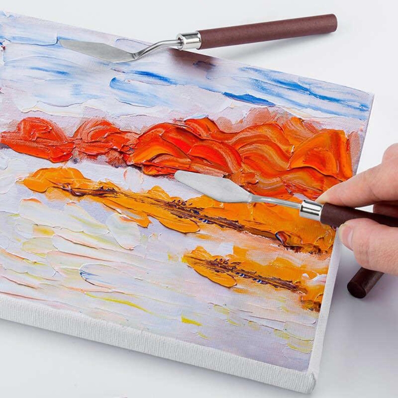 Cuchillo de paleta para artista multiusos, raspador de mezcla de pintura para óleo acrílico y más Paquete de 7 para estudiantes y adultos