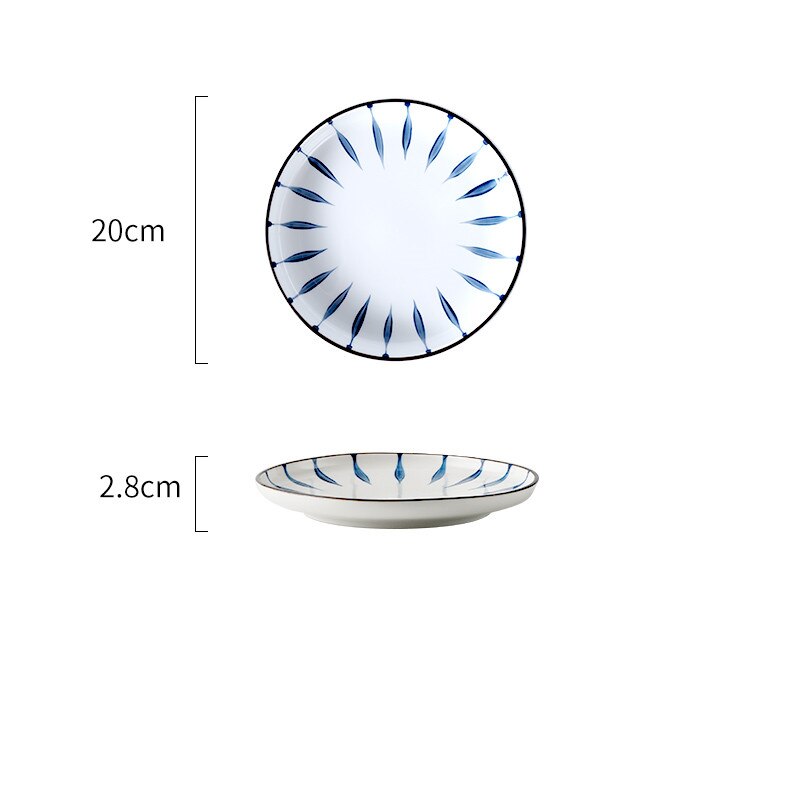 Japanese-style ceramic dinner plate serving dish cake disc western-style steak dish kitchen board snack dish salad bowl: a