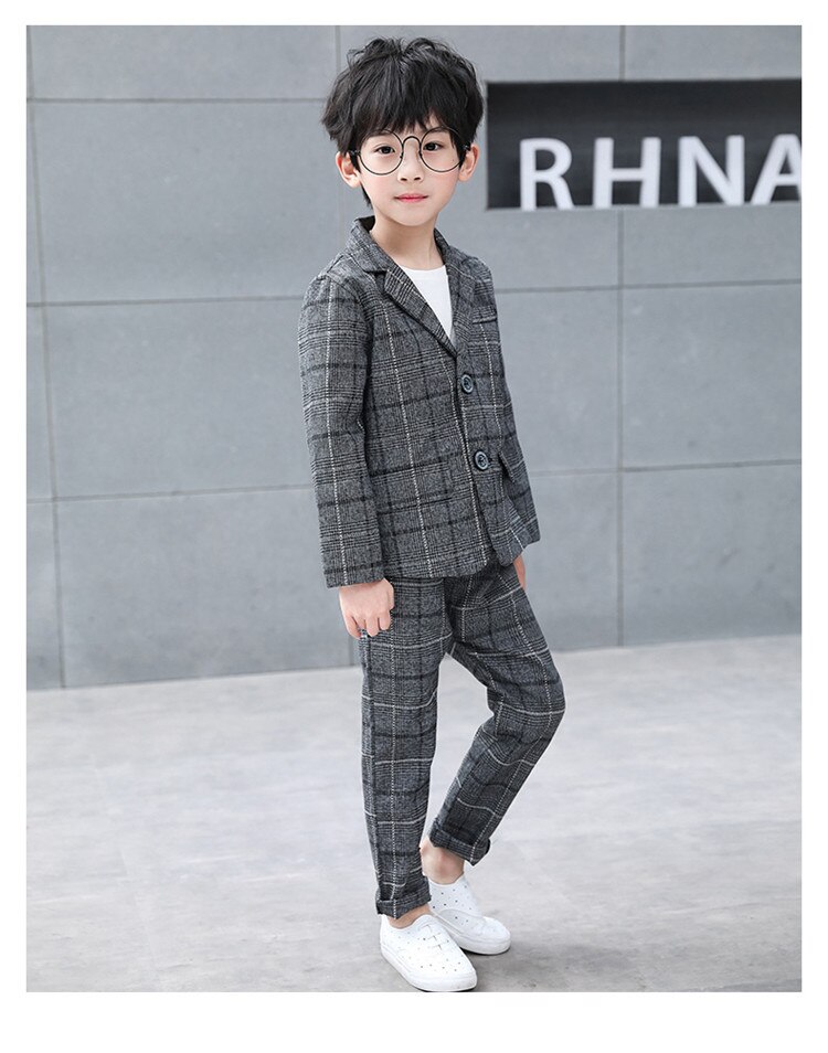 Traje de 2 piezas con chaqueta y pantalones de para niño, traje de noche ajustado para niña de las flores, vestido de novio de de , traje de boda gris: 5 años