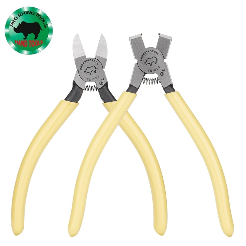 Original pro rhino tools 45 graders avfasad plattång 90 ° rätvinklig böjd blad plastavbitare diagonaltång
