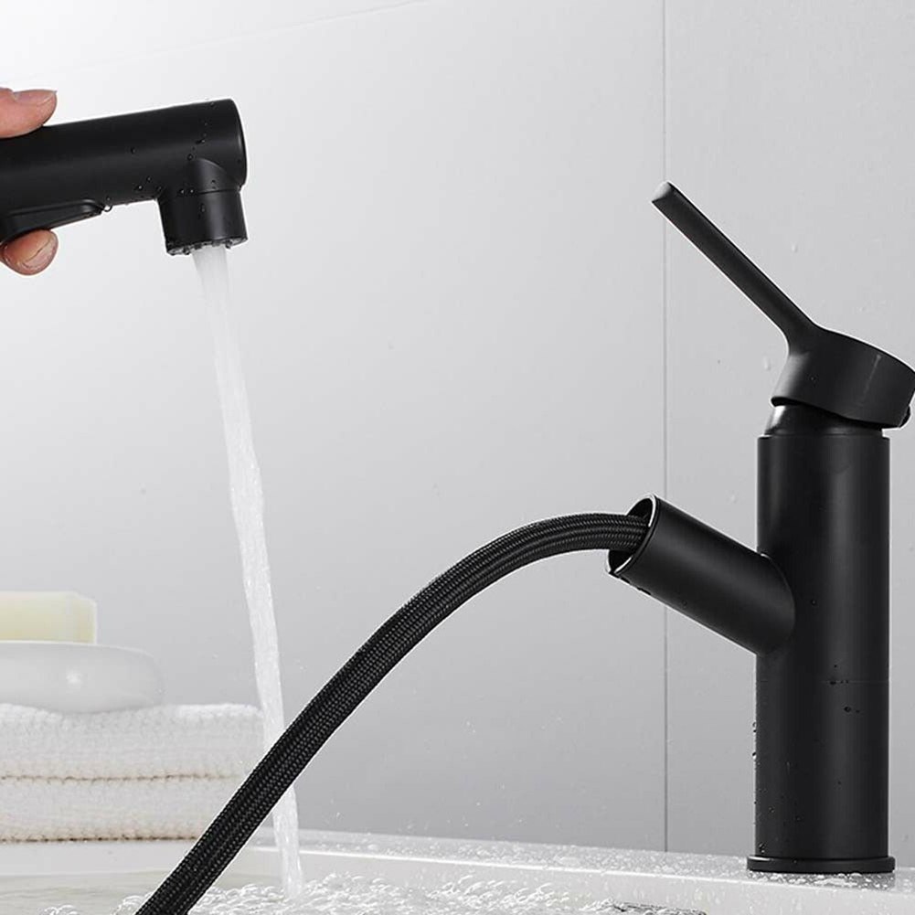 Kitchen Spray Replacement Hose For Faucets With Pull -out Spray Nylon 150cm G1/2" M15 Thread Shower Hose Black