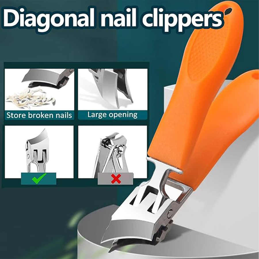 stainless steel nail clipper - heavy-duty, curved, concave blade, suitable for large openings of thick nails