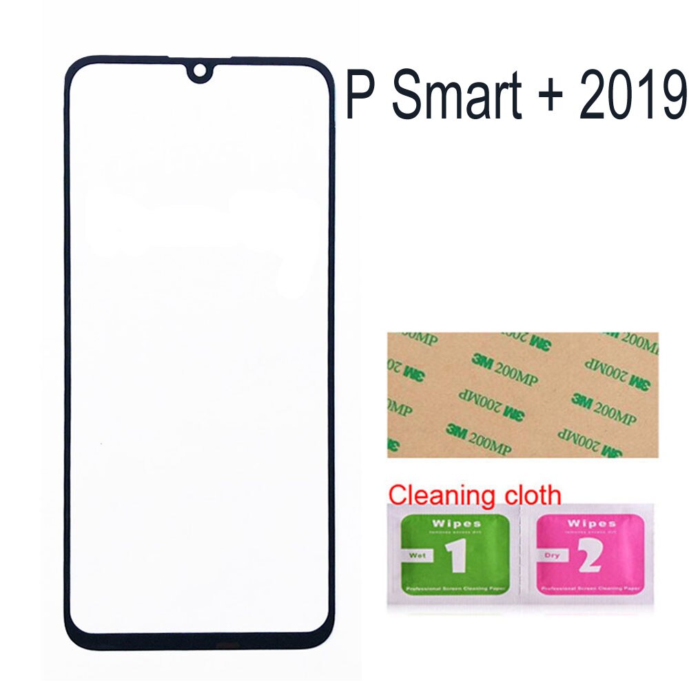 For Huawei P smart + (No LCD Touch Screen) Front Glass Panel Outer Cover Assembly Parts: Plus 2019