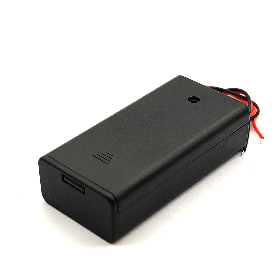 2 AA 3V Battery Case Holder Box Base Socket With Wires,Switch and Cover, Battery Holder 2 X 1.5V