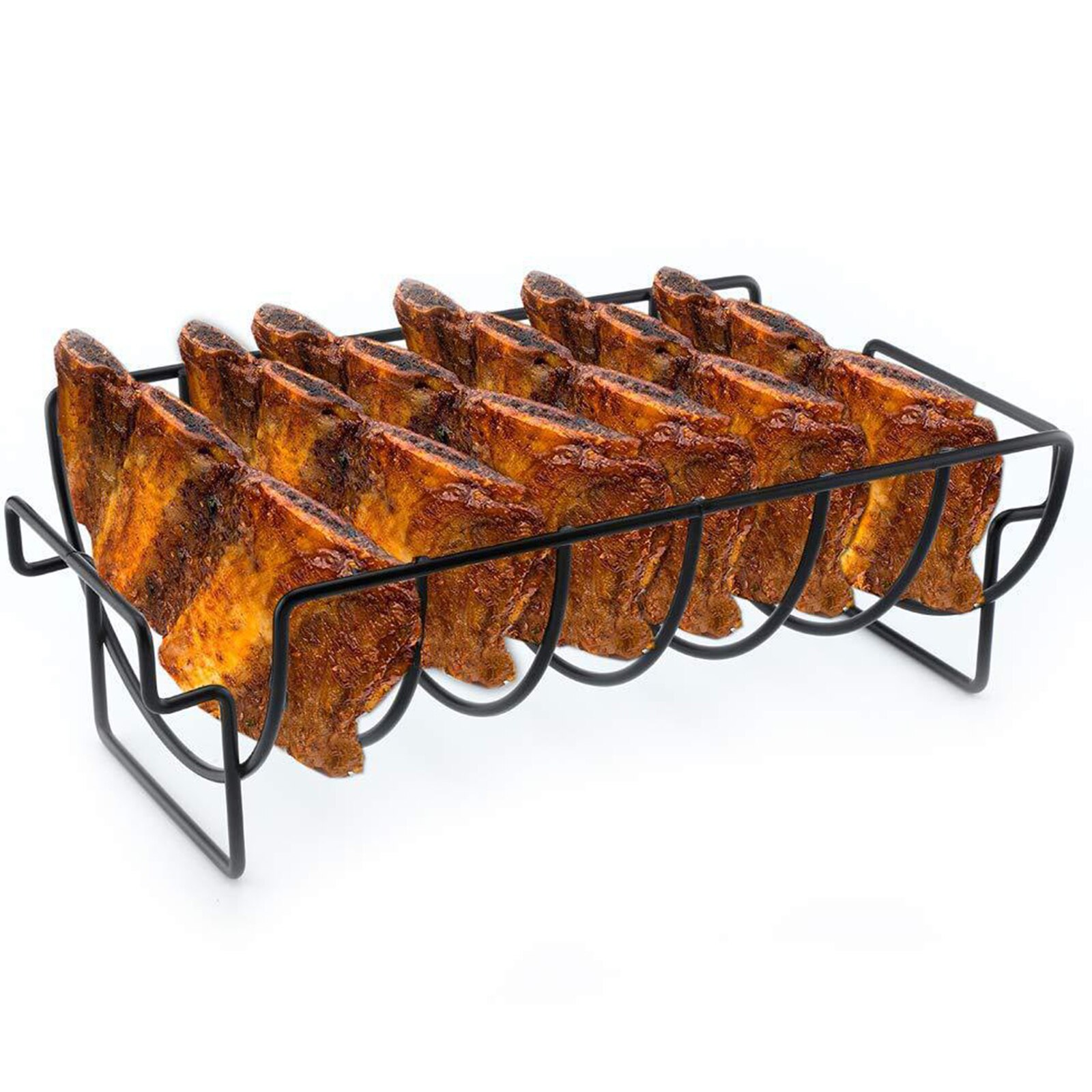 Grill Rib Rack Met Anti-aanbaklaag Ijzer Rib Holde... – Grandado