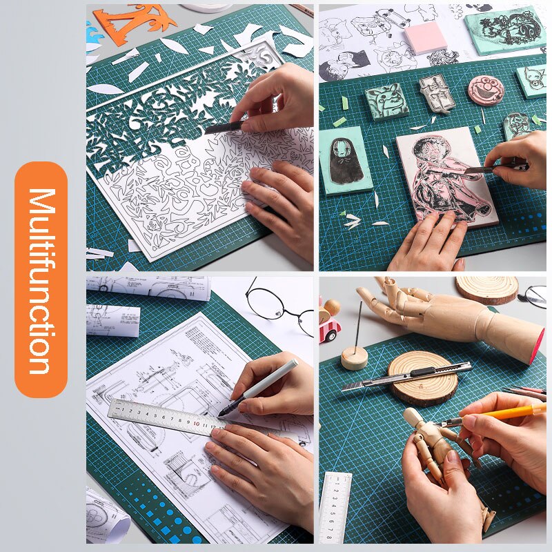 Tapete de corte autocurativo de Pvc, tabla de corte, cortador de papel, cuchillo, herramientas artesanales, suministros de oficina, multifunción, A2, A3