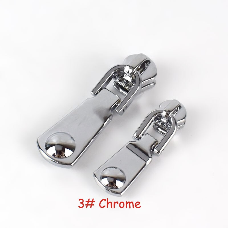 Deslizadores de cremallera de bloqueo de resorte 5 uds 3 #5 # para cremalleras de Metal, extractor de cuerpo de cremallera de , Kit de reparación de cremallera, accesorios de ropa DIY: No3Chrome