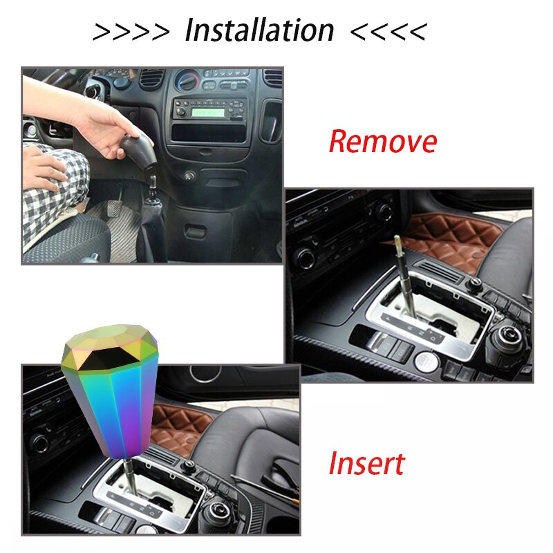 Più nuovo Disegno a Forma di diamante Da Corsa auto Universale Alluminio Cambio Manuale Bastone Pomello del cambio Leva del Cambio Pomello del cambio Da Corsa