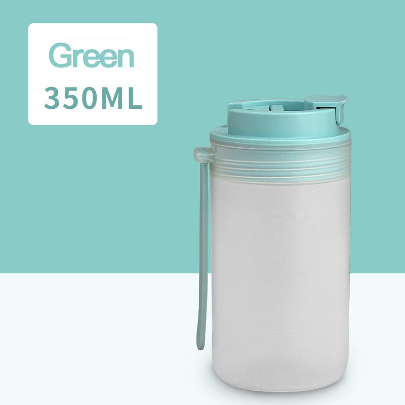 350Ml/450Ml Melk Frosted Schudden Cup Met Stro Warmte Koude Slip Voedsel Shake Bidon Outdoor Reizen water 100C Draagbare: Green 350ML