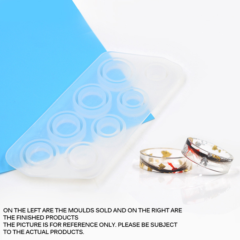 Flade ringe skimmel samling håndlavede diy smykker gør ring silikone skimmel krystal epoxy forme