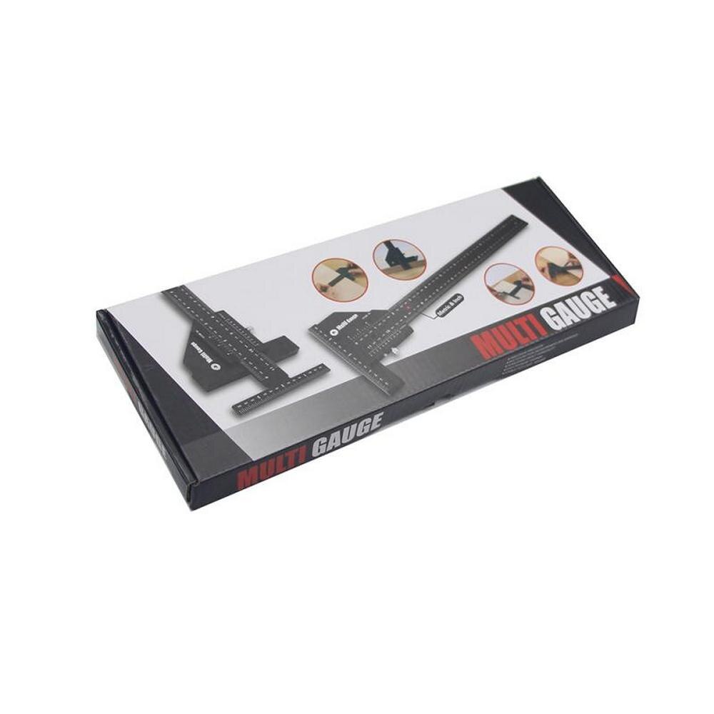 T-shaped Marking Ruler Multifunction Woodworking Marking Tool DIY High-precision T Type Woodworking Gauge Carpenter Rulers Black