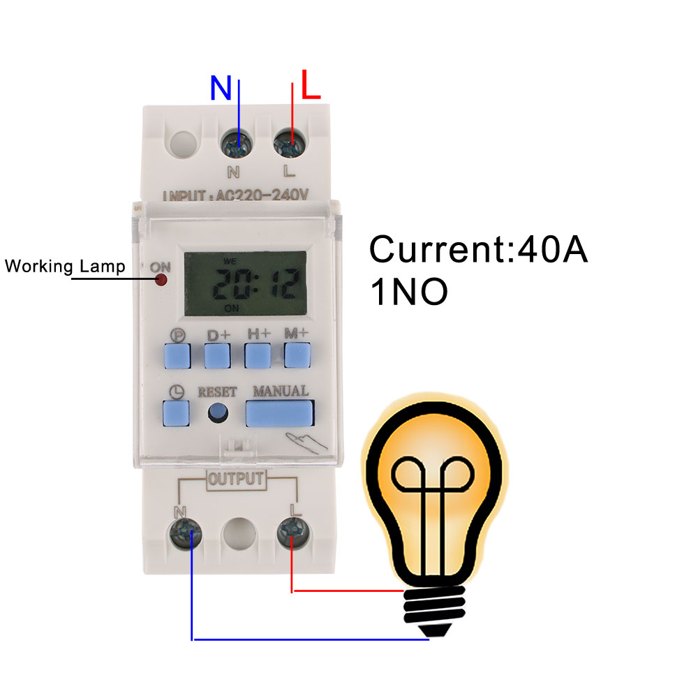 Timer 220V 110V 24V 12V AHC10A TE-4163 Digital LCD Power Timer Programmierbare Zeitschaltuhr Relais 40A AHC40A Wöchentliche Steuerung Timer: Beige / 24V