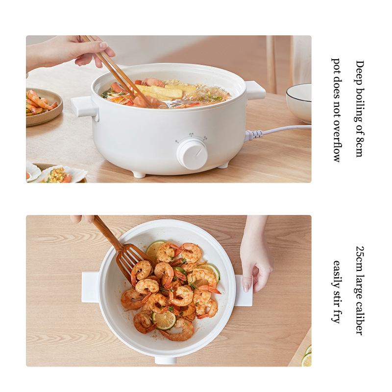 Electric Cooking 3L Pot Multifunction Mini Household Egg Omelette Pancakes Electric Fried Steak Frying Pan Non-Stick Slow Cooker