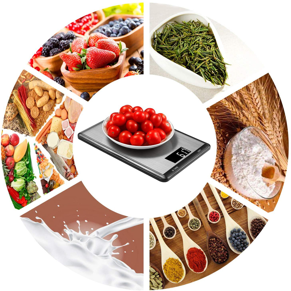 High Precision Digital Kitchen Food Scale 22lbs/10kg Kitchen Scale LCD Display Touch Screen Scale For Cooking Baking Scale