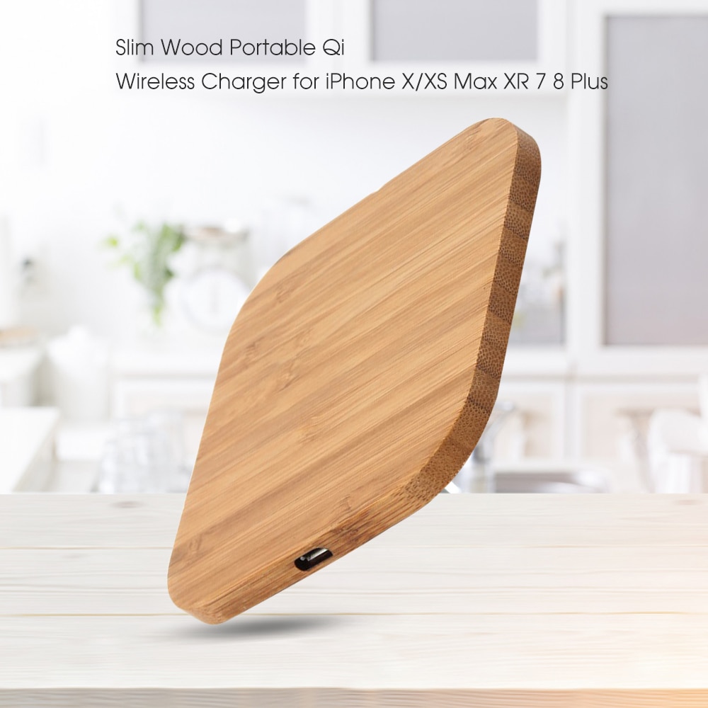 Tragbare Qi Wireless-ladegerät Lade Schlank Holz Pad Für iPhone 11 8 Plus Xiaomi Smart Telefon Ladegerät Für Samsung S9 s8 S10 Plus