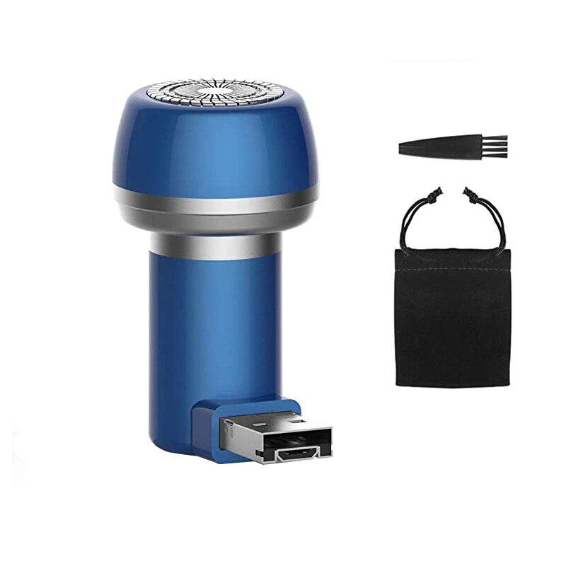 YMY Portable Magnetic Suction Phone Razor by USB Powered Electric Shaver Hair Remover Mini USB Gadgets: USB-Micro USB (Blue)