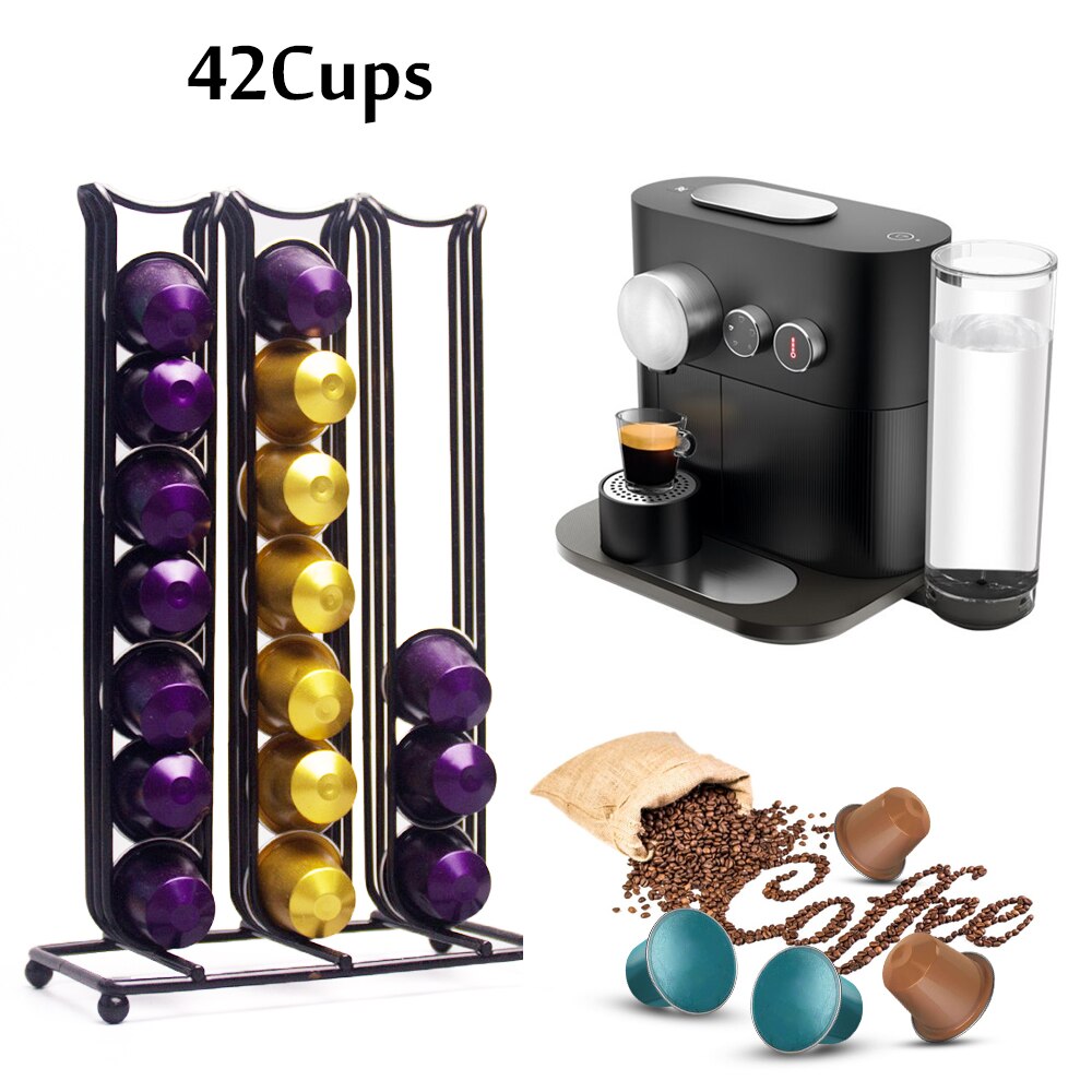 42 tazas para Cápsula de café Nespresso soporte de cápsulas de café base para CÁPSULAS DE estante de almacenamiento sostenedor de la Organización