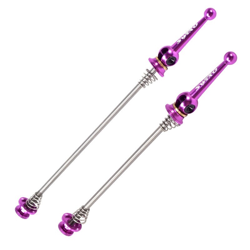 Pinchos para bicicleta de carretera, accesorios de liberación rápida de aleación de titanio, palanca de liberación rápida: Púrpura