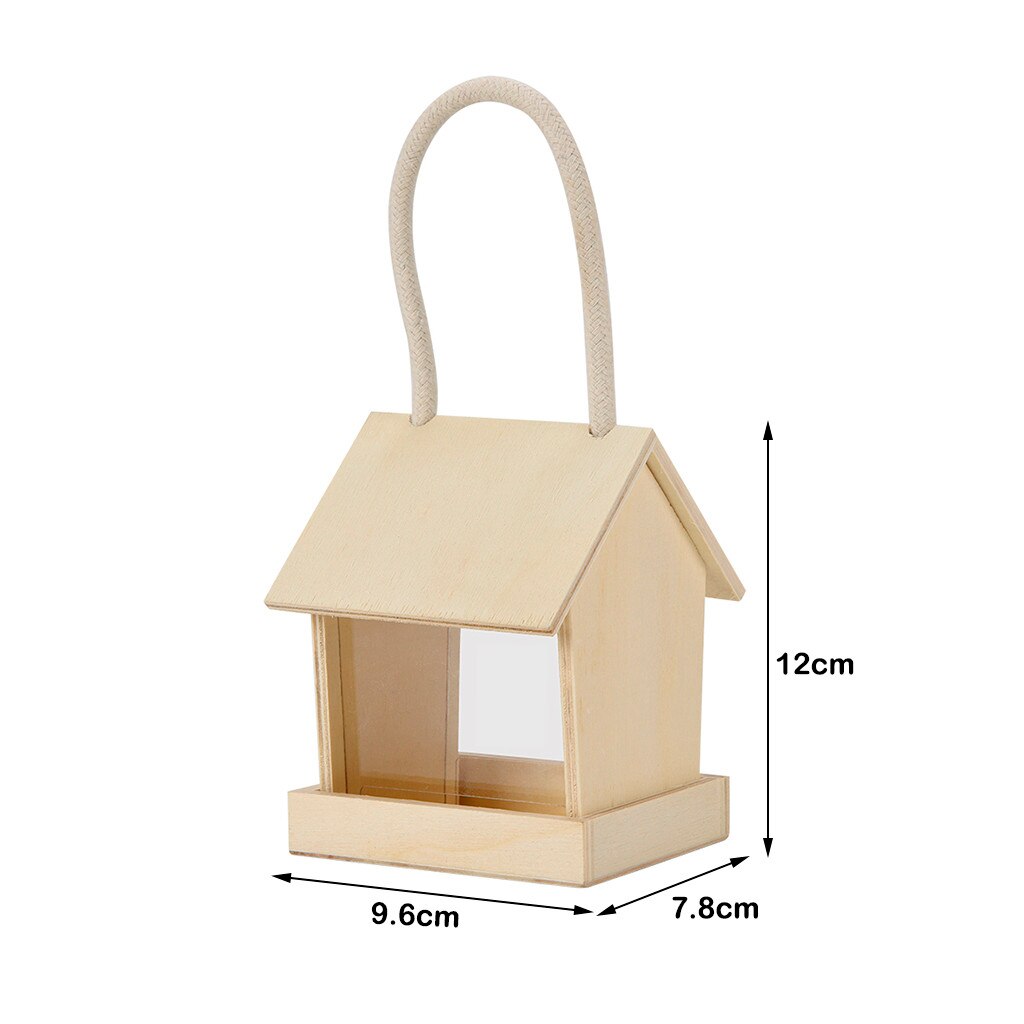 20 # Houten Wilde Vogel Feeder Outdoor Vogel Feeders Voedsel Container Opknoping Tuinhuisje Vogel Feeder Voor Tuin Decoratie: SMALL