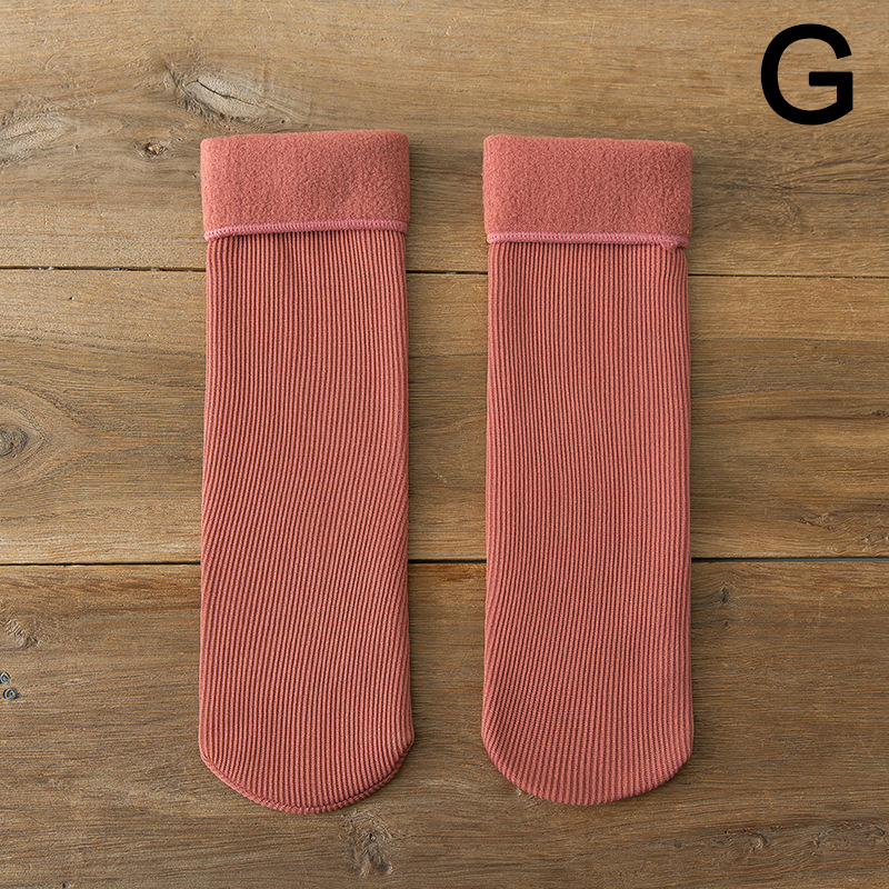 Calcetines térmicos gruesos de felpa para hombre y mujer, medias de terciopelo de Color sólido, para la nieve, para Otoño e Invierno: G