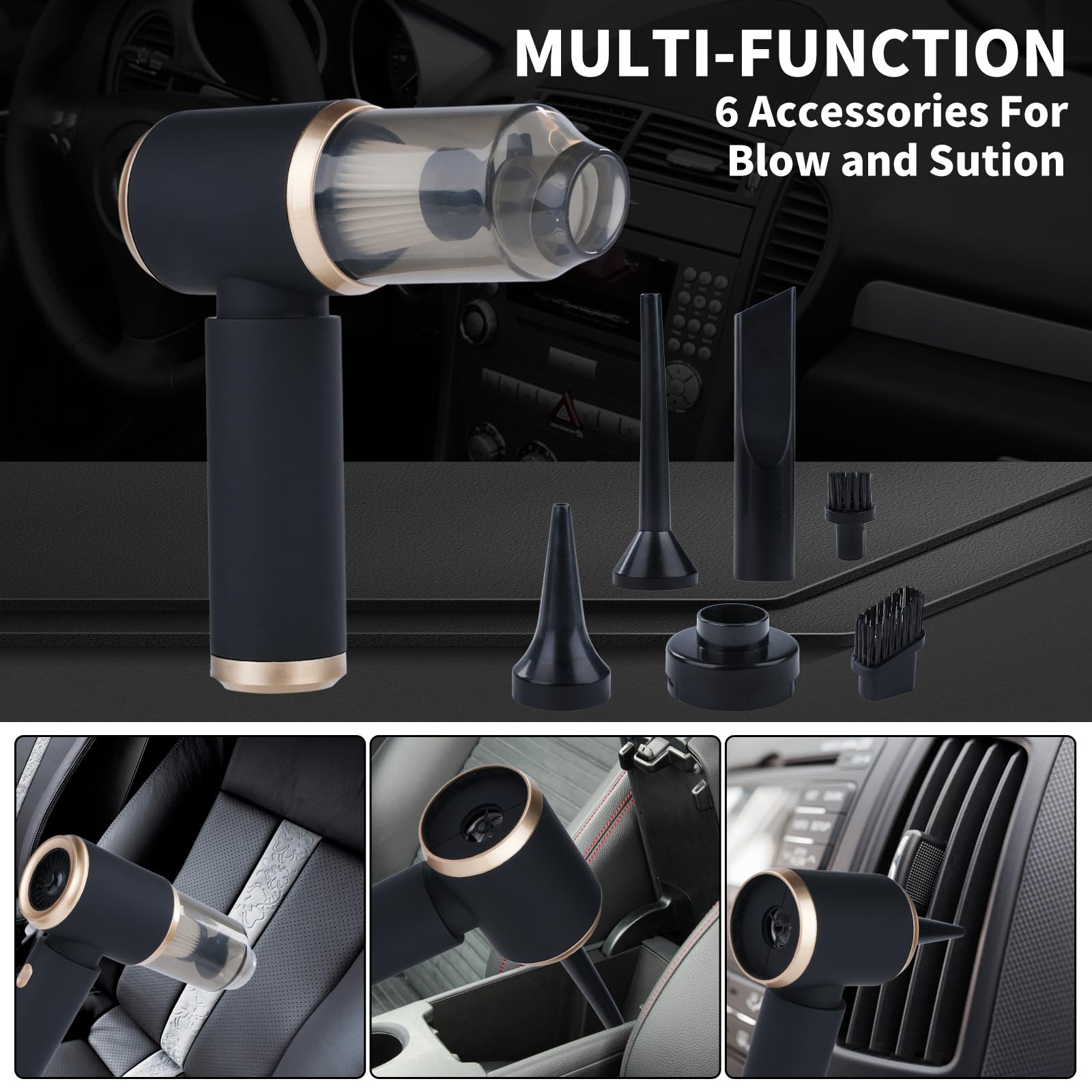 Mini-autostofzuiger Opladen Krachtige draagbare draadloze stofzuiger en luchtstofzuiger Toetsenbordstofdoek voor thuiskantoor Huisdier