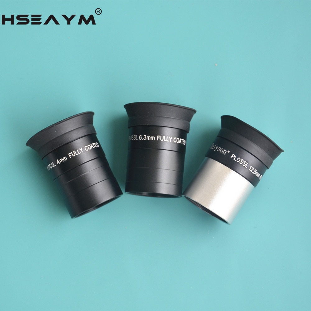 HSEAYM PLOSSL 4mm 6.3mm 12.5mm 1.25 cala (31.7mm) szkło optyczne metal teleskop astronomiczny okular okularowy ogniskowa