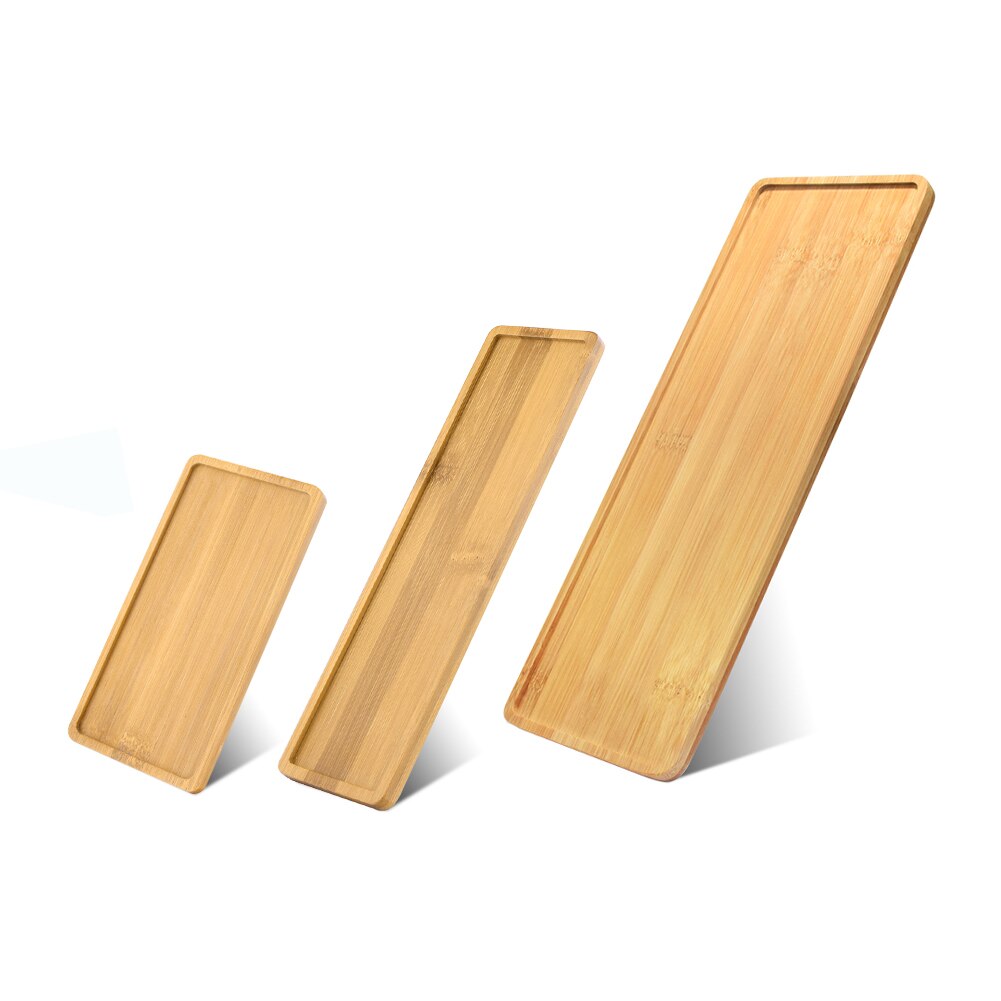 Mini Pflanze Blumentopf Rechteck bilden Bambus Untertasse Anlage Tablett Stand Favor Sukkulenten Topf Fach Einfache Elegante Wohnkultur
