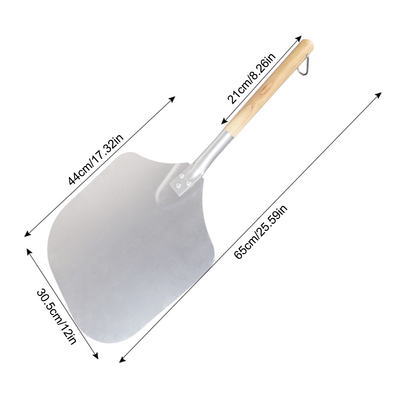 Pizza Peel Shovel with Wooden Handle Cake Shovel Cheese Cutter Peels Lifter Tool Pizza Shovel Baking Pastry Tool 12 Inch Shovel