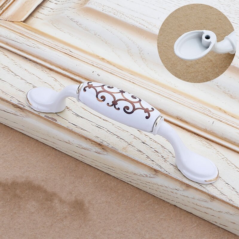 Boutons de poignée de meuble en céramique, à fleurs colorées, pour porte, tiroir, armoire, garde-robe