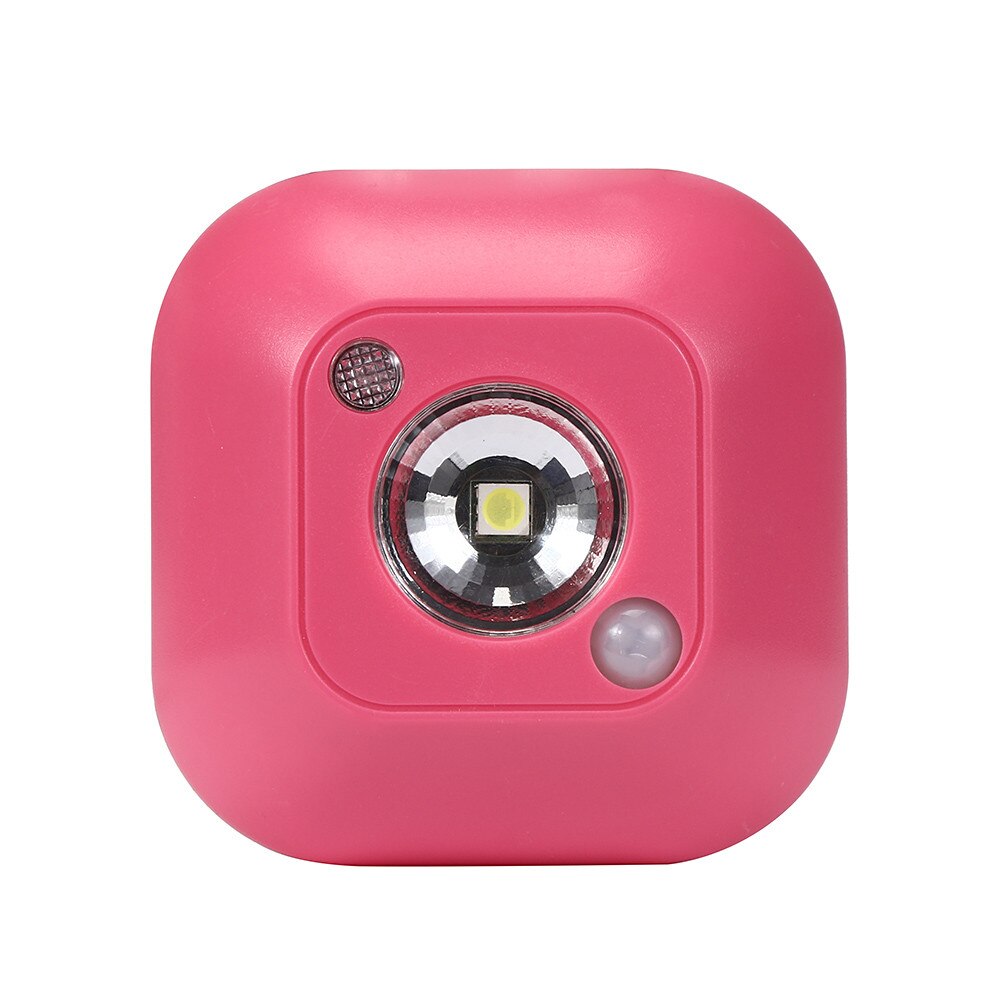 Mini Draadloze Led Sensor Nachtlampje Lamp Pir Infrarood Motion Activated Sensor Licht Voor Wandlamp Kabinet Trappen Licht Cd: Roze