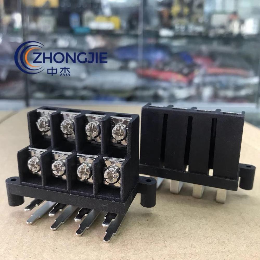 Automotive power amplifier terminal post power junction base connector
